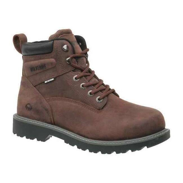 Men's 6-Inch Work Boot, 11 1/2 M, Steel Toe, 6 in H, Dark Brown, W10633