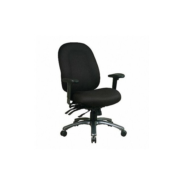 Desk Chair Desk Chair, Adjustable Arms, 18-1/2" to 22" Height, Fabric, Black