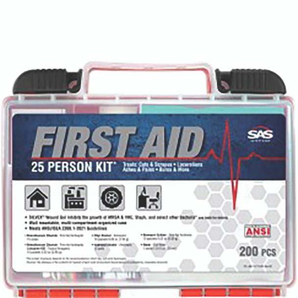 First Aid Kit-25 Person Plastic Cabinet-2021ANSI 6025-025