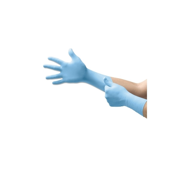 Integra® EC N87 Nitrile Powder-Free Disposable Gloves, Textured, 7.9 mil Palm/9.1 mil Finger, Large, Blue
