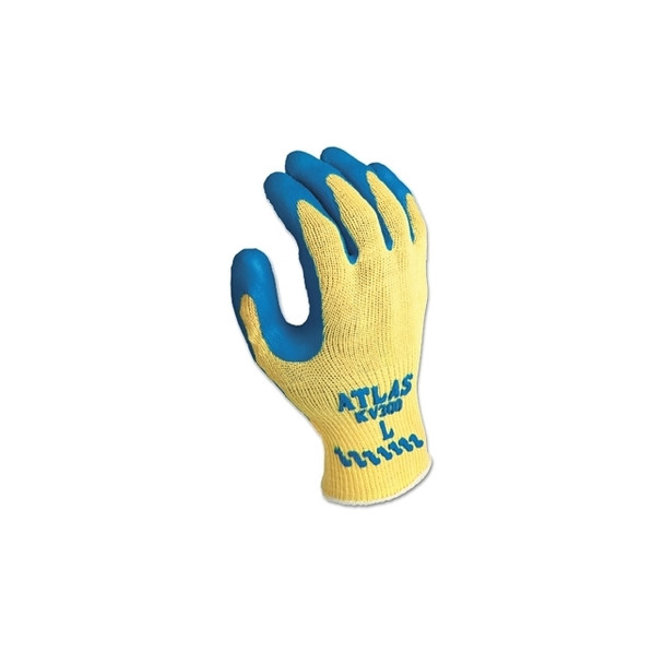 Atlas Rubber Palm-Coated Gloves, Small, Blue/Yellow Pack of 12