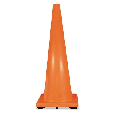 PVC Traffic Cones, 36 in, PVC, 10 lb Base, Orange/Black