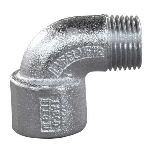 IMC 90 Deg Elbow, 3/4 in, Threaded, Iron, Electro Zinc Plated, Silver