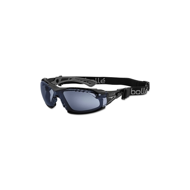 Rush+ Series Safety Glasses, Smoke Lens, Anti-Fog, Anti-Scratch, Black Frame