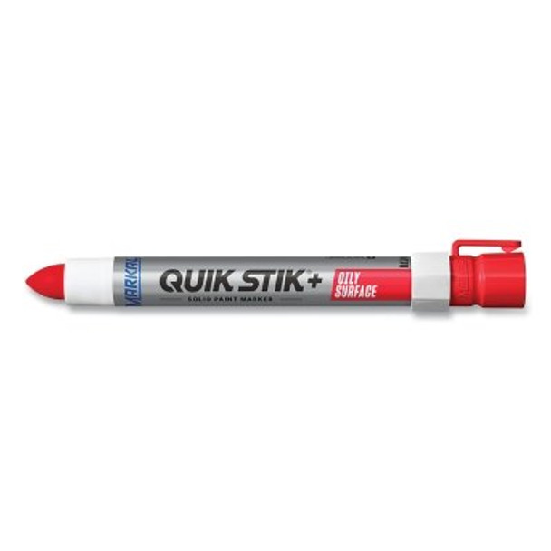 Quik Stik®+ Oily Surface Solid Paint Marker, 1/2 in dia, 6 in L, Red Pack of 12