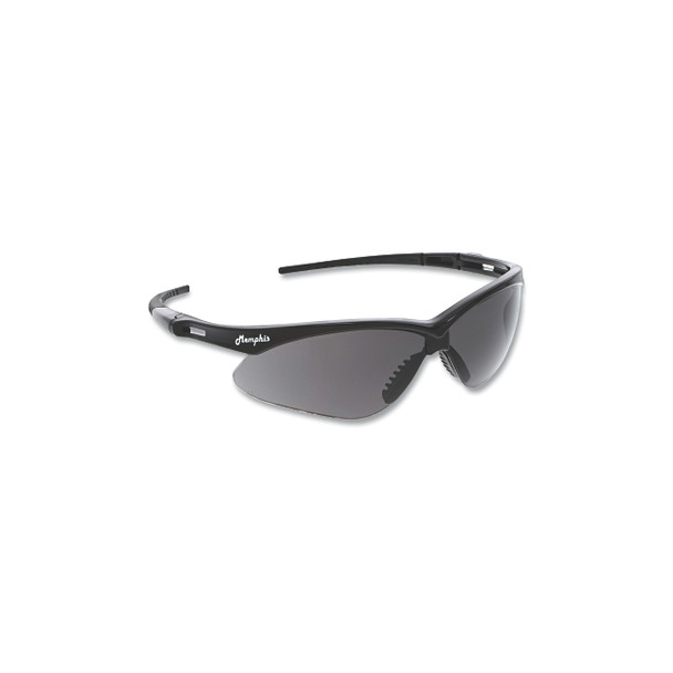 Memphis MP1 Safety Glasses, Gray, Polycarbonate Lens, Duramass® Scratch Resistant Coating, Black Frame/Temple Pack of 12
