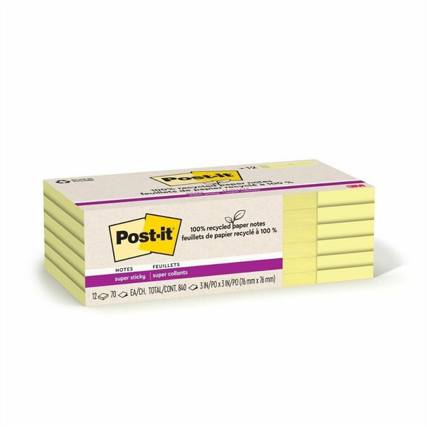 Post-it&reg; Super Sticky Note Pad 654R12SSCY
