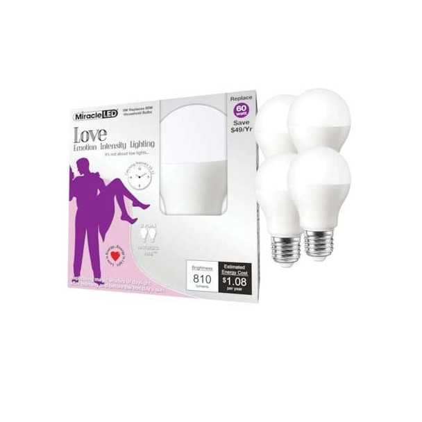 Nature's Vibe Love Emotion Intensity Daylight LED Light Bulb,PK4