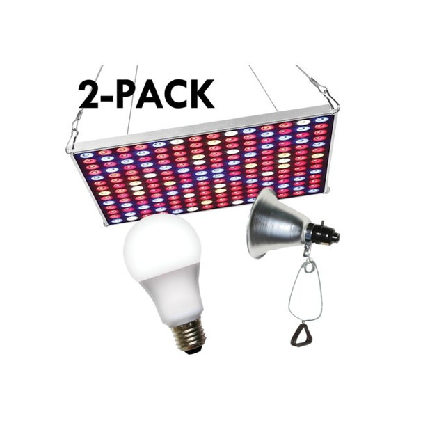 LED Grow Panel & Clamp On LED Full Spectrum Grow Light Kit 3 Pcs Kit,PK2