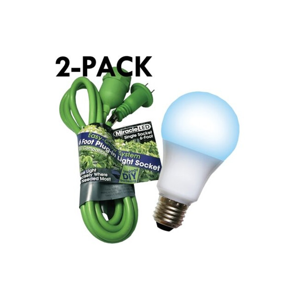 Single Socket Grow Light Cord System & LED Blue Grow Light 4 Pcs Kit,PK2