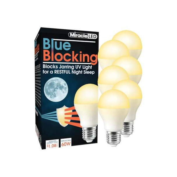 Blue Blocking Amber Glow LED Night Time Sleep Bulb Replace 60W, PK6