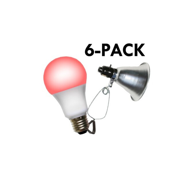 Clamp Lamp Grow Fixture & Red Spectrum LED Grow Light 12 Pcs Kit,PK6