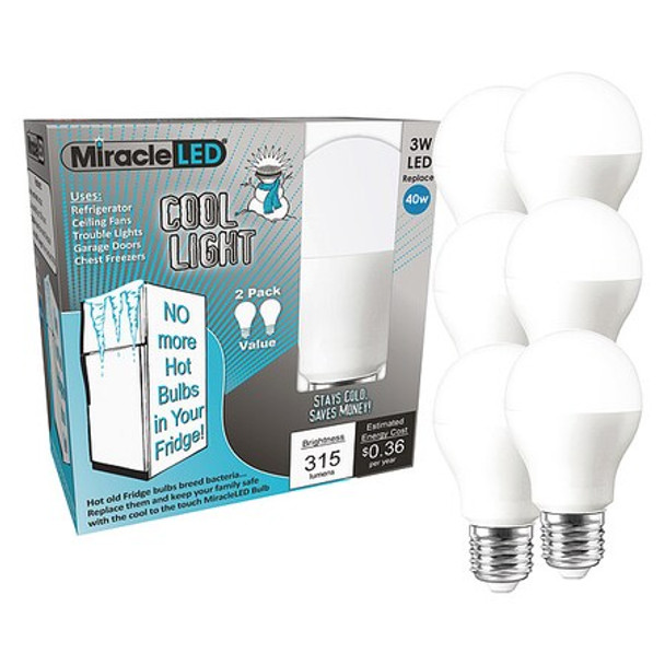 Miracle Led LED,3 W,A15,Medium Screw (E26),PK6 602185