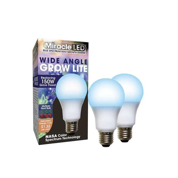 Miracle Led LightBulb,BlueSpcMltPtLEDGrow,11W,PK2 602149
