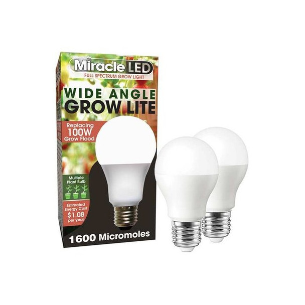 Miracle Led LightBulb,FullSpcMltPtLEDGrow,11W,PK2 602157