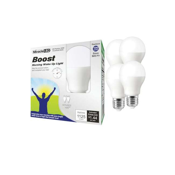 Nature's Vibe Boost Morning Wake Up Light Daylight LED Bulb,PK4