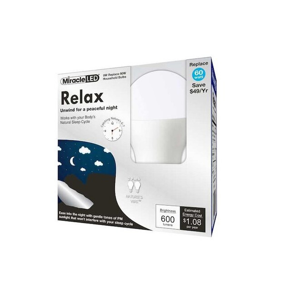 Nature's Vibe Relax Bedtime Ready Sunset Glow LED Light Bulb,PK2