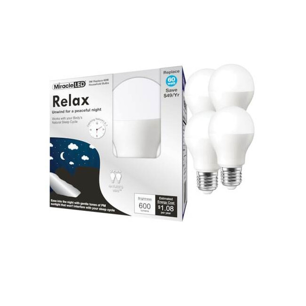 Nature's Vibe Relax Bedtime Ready Sunset Glow LED Light Bulb,PK4