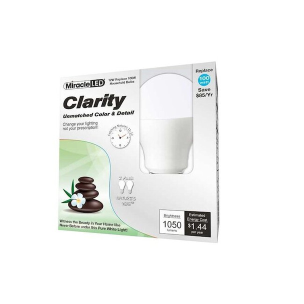 Nature's Vibe Clarity High Visibility Daylight LED Light Bulb,PK2