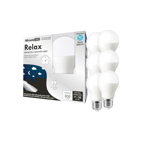 Nature's Vibe Relax Bedtime Ready Sunset Glow LED Light Bulb,PK6