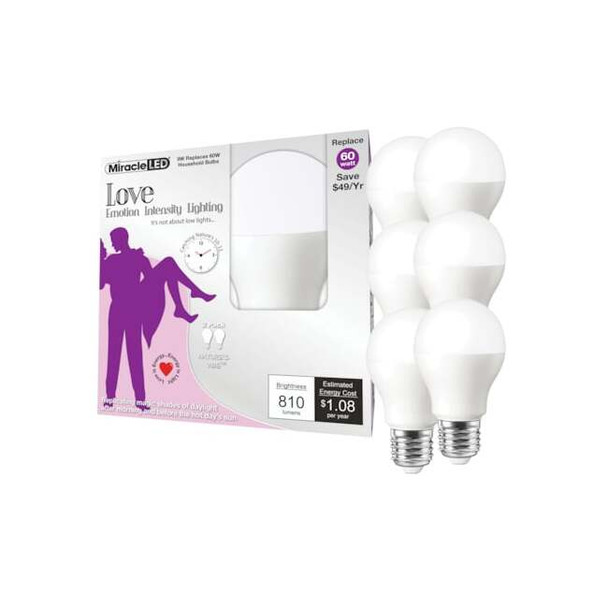 Nature's Vibe Love Emotion Intensity Daylight LED Light Bulb,PK6