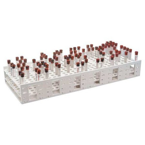 Heathrow Scientific Test Tube Rack,Polypropylene,White 120115