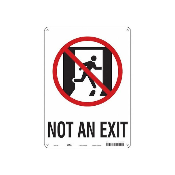 Condor Exit Sign, Plastic, 10" W, 14" H, Not An Exit, White 480J19