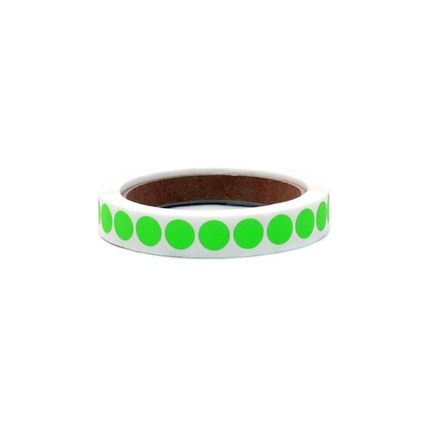 Roll Products 12 Color Code Circles Flo GR 1000roll 119-0002X