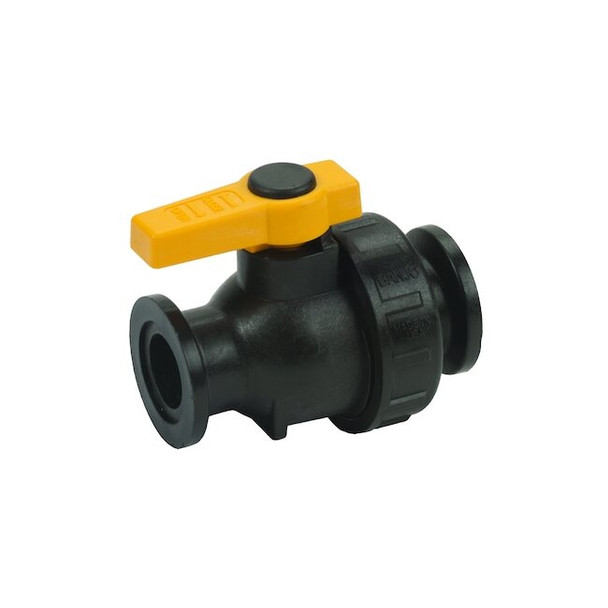 Banjo Manual 2-Way Ball Valve,Flanged,Polypro MSUV100FP