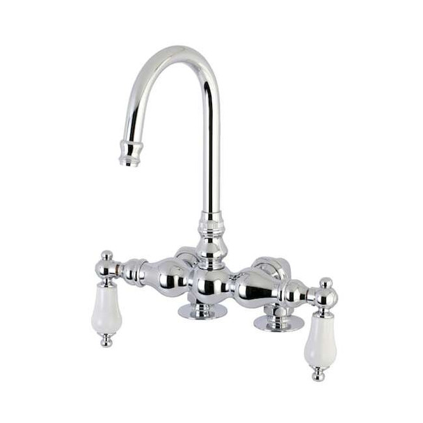 Deck-Mount Clawfoot Tub Faucet, Polished Chrome, Deck Mount