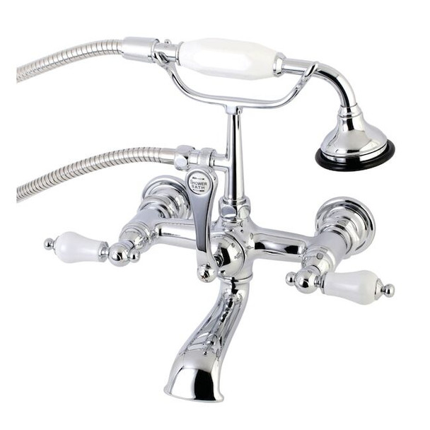 Wall-Mount Clawfoot Tub Faucet, Polished Chrome, Tub Wall Mount