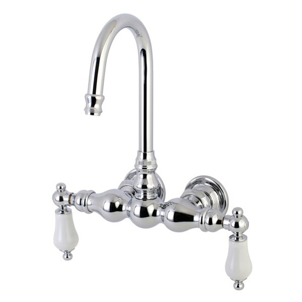 Wall-Mount Clawfoot Tub Faucet, Polished Chrome, Tub Wall Mount