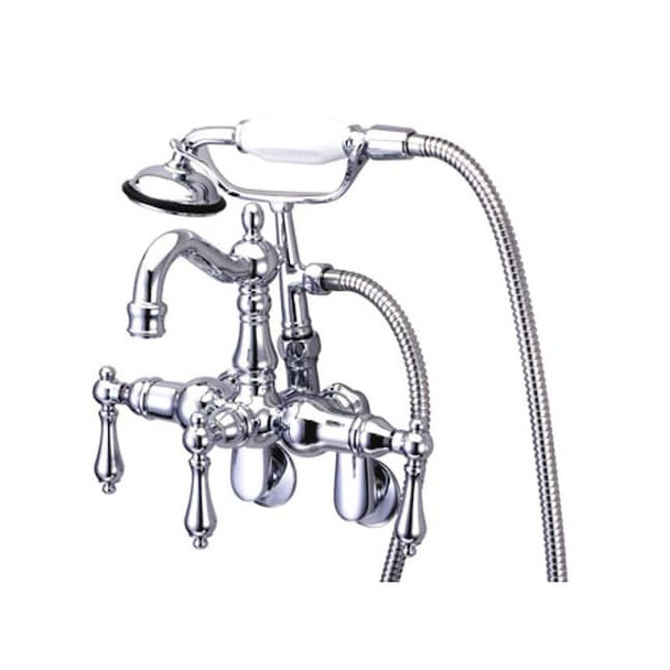 Wall-Mount Clawfoot Tub Faucet, Polished Chrome, Tub Wall Mount
