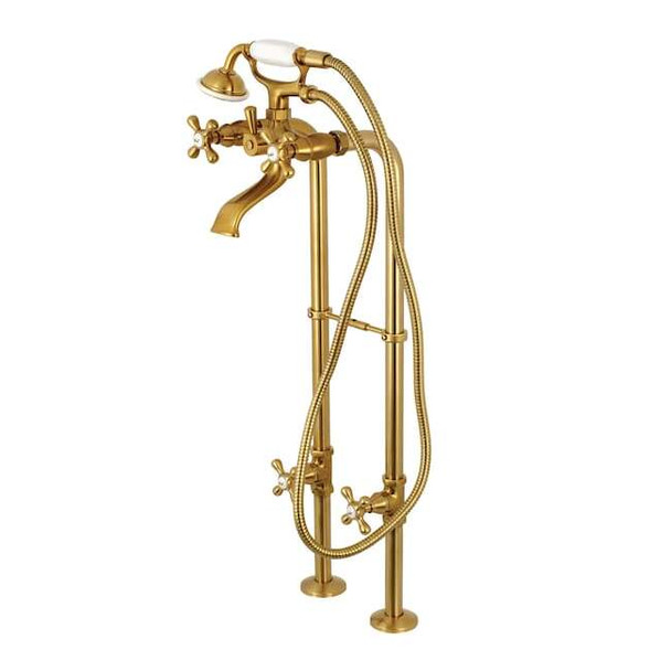 Kingston Brass Freestanding Tub Faucet, 2, Freestanding, Brushed Brass CCK266K7