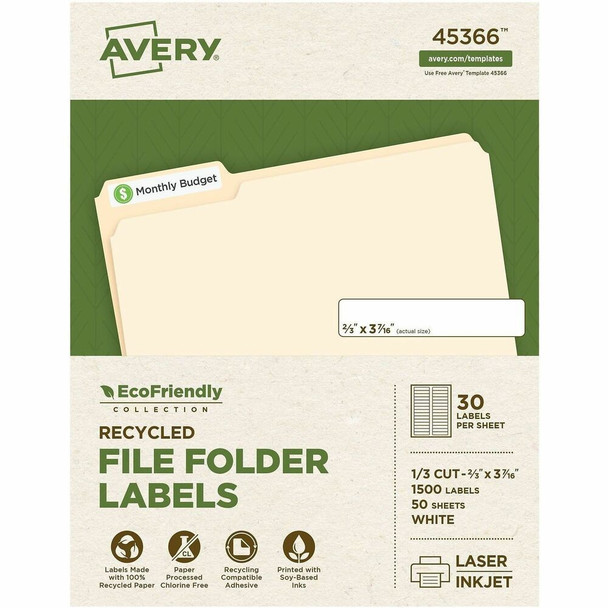 Avery&reg; EcoFriendly File Folder Label 45366