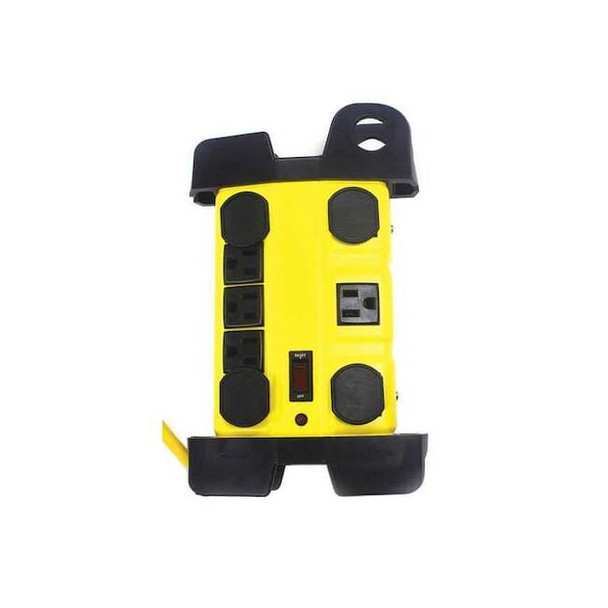 Manufacturer Varies Outlet Strip, Surge, 8 5-15R, 5-15P, 25 ft., Yellow 52NY62