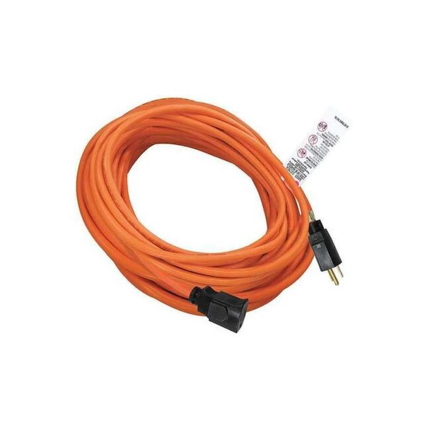 SJTW Locking Extension Cord, 16 AWG 1 Outlet, 5-15R, Orange, PVC, 5-15P, 50ft