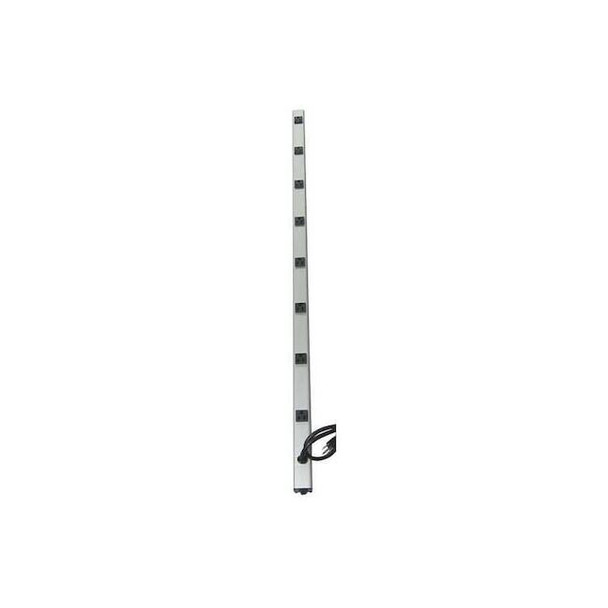 Manufacturer Varies Outlet Strip, 8 5-15R, 5-15P, 15 ft., Gray 52NY36