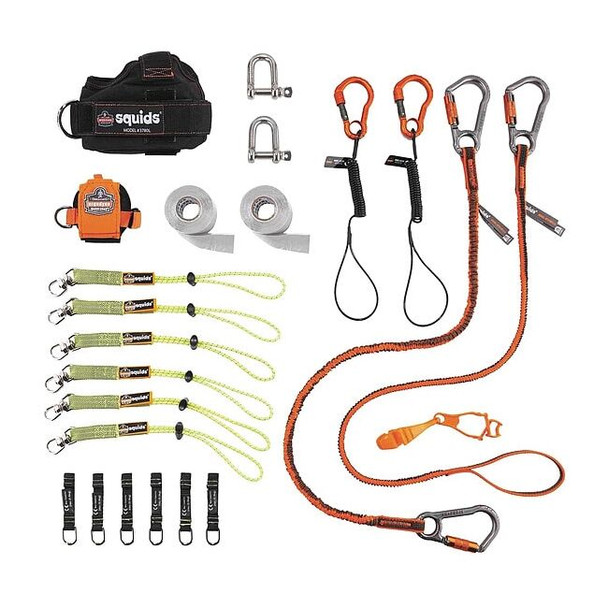Ergodyne Tool Tethering Kit,Black/Green/Orange 3186
