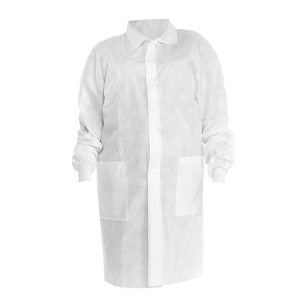 Kimtech Kimtech A8 Lab Coat, SMS, Snaps Closure, White, S, 25 PK 10120