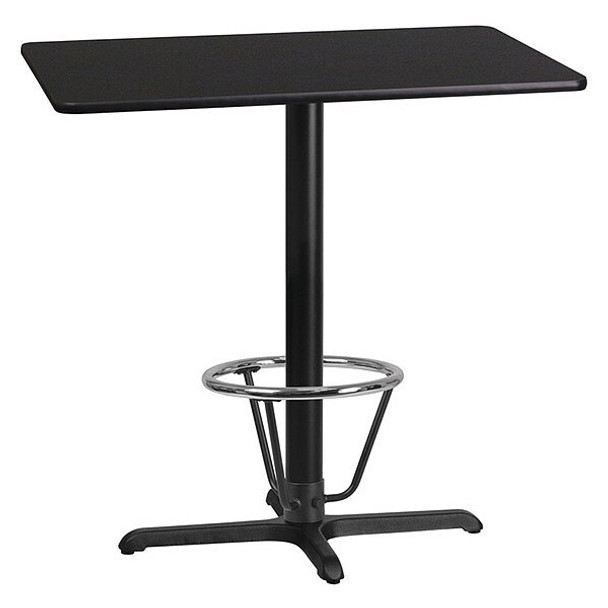 Rectangle Laminate Table, 24" W, 42" L, 43.125" H, Laminate, Wood Grain