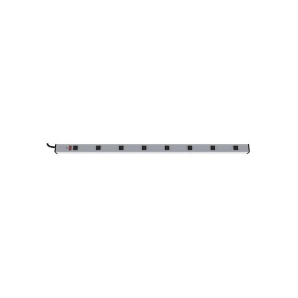 Manufacturer Varies Outlet Strip, 8 5-15R, 5-15P, 6 ft, Gray 3W211