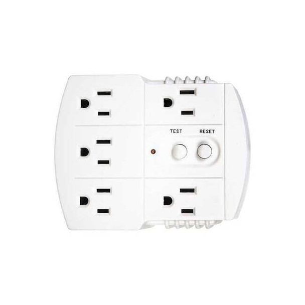 Plug-In GFCI, Wht, 15A, 5-15P, Indoor, 125VAC (Formerly Power First)