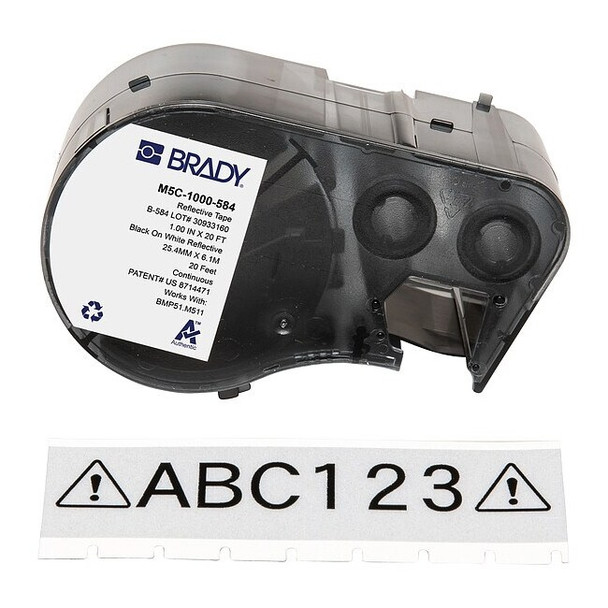 Brady Label/RibbonCartridge,White,Gloss,1inW M5C-1000-584