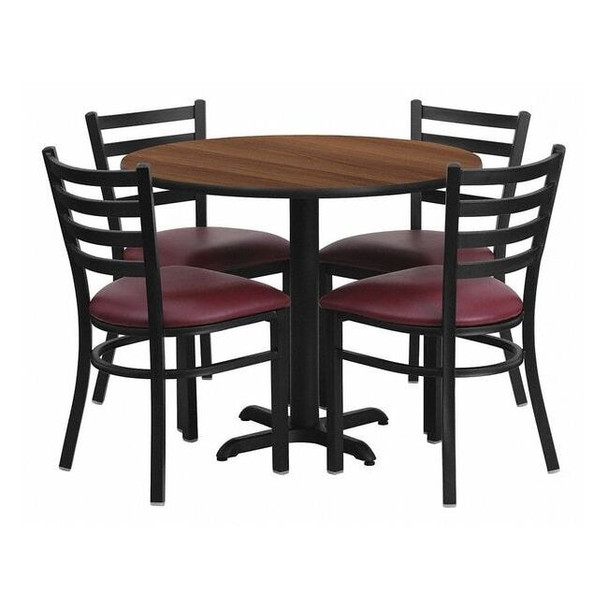 Flash Furniture Round Table Set, Laminate Top, Wood Grain HDBF1008-GG