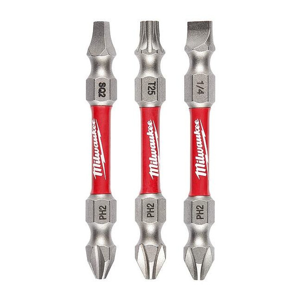 SHOCKWAVE Impact Duty PH2/SQ2/T25 Double Ended Bits 3PC