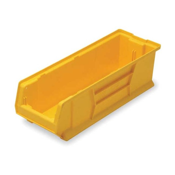 Storage Bin, Polypropylene/Polyethylene, Yellow, 7 in H, 8 1/4 in W, 23 7/8 in L