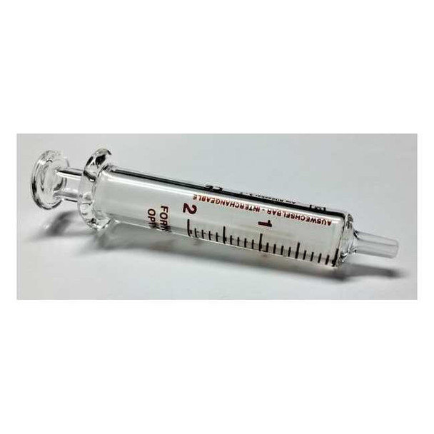 Fortuna Reusable Glass Syringe,Glass Luer,2 mL 7.102-27
