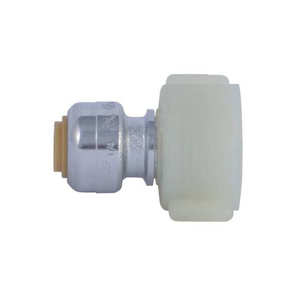 Sharkbite Push-Fit Adapter Fitting, 1/4 in Tube Size, Brass, Brass U3531LFA