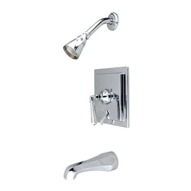 Tub and Shower Faucet, Standard, 3, Wall Mount, Polished Chrome